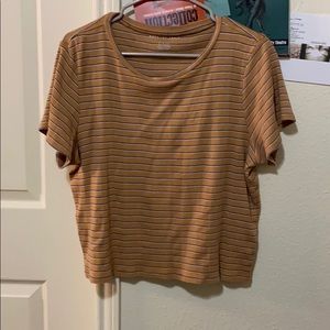 Mustard yellow waist length t-shirt